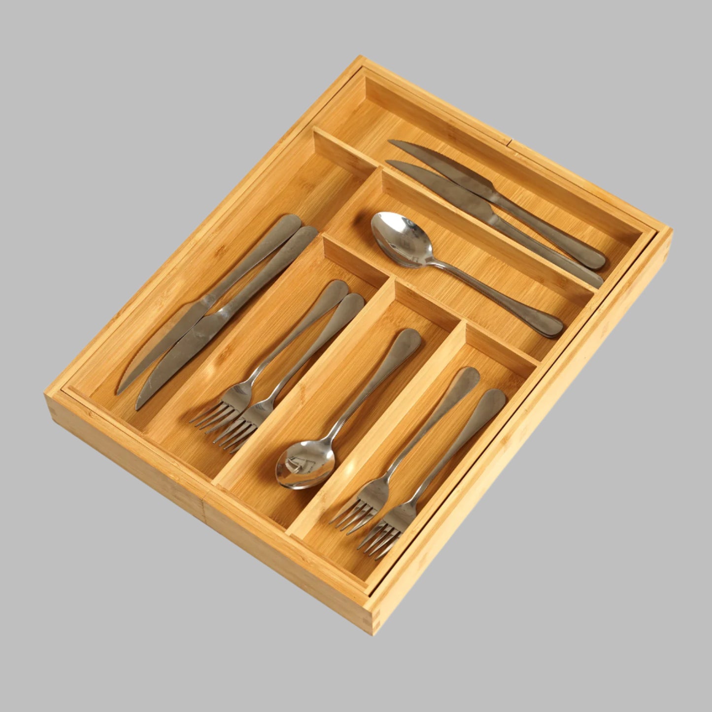 Bamboo Cutlery Organizer